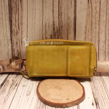 Handtasche - Geldbeutel gelb - bunt Handyfach 15 Fächer